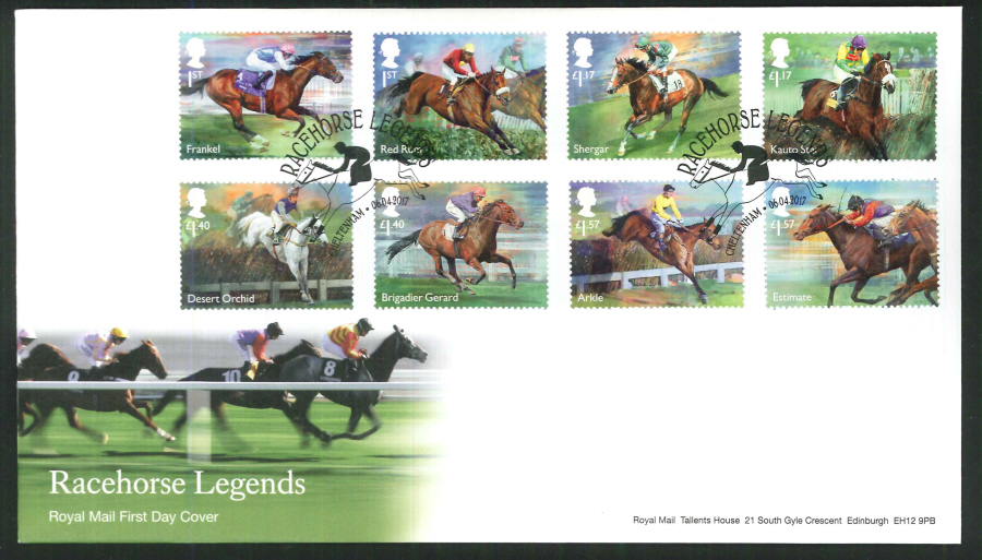 2017 - First Day Cover "Racehorse Legends" -Cheltenham Postmark - Click Image to Close